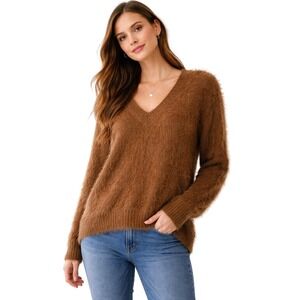 VERO MODA / V-NECK FUZZY SWEATER / WOMEN'S / XL / BROWN